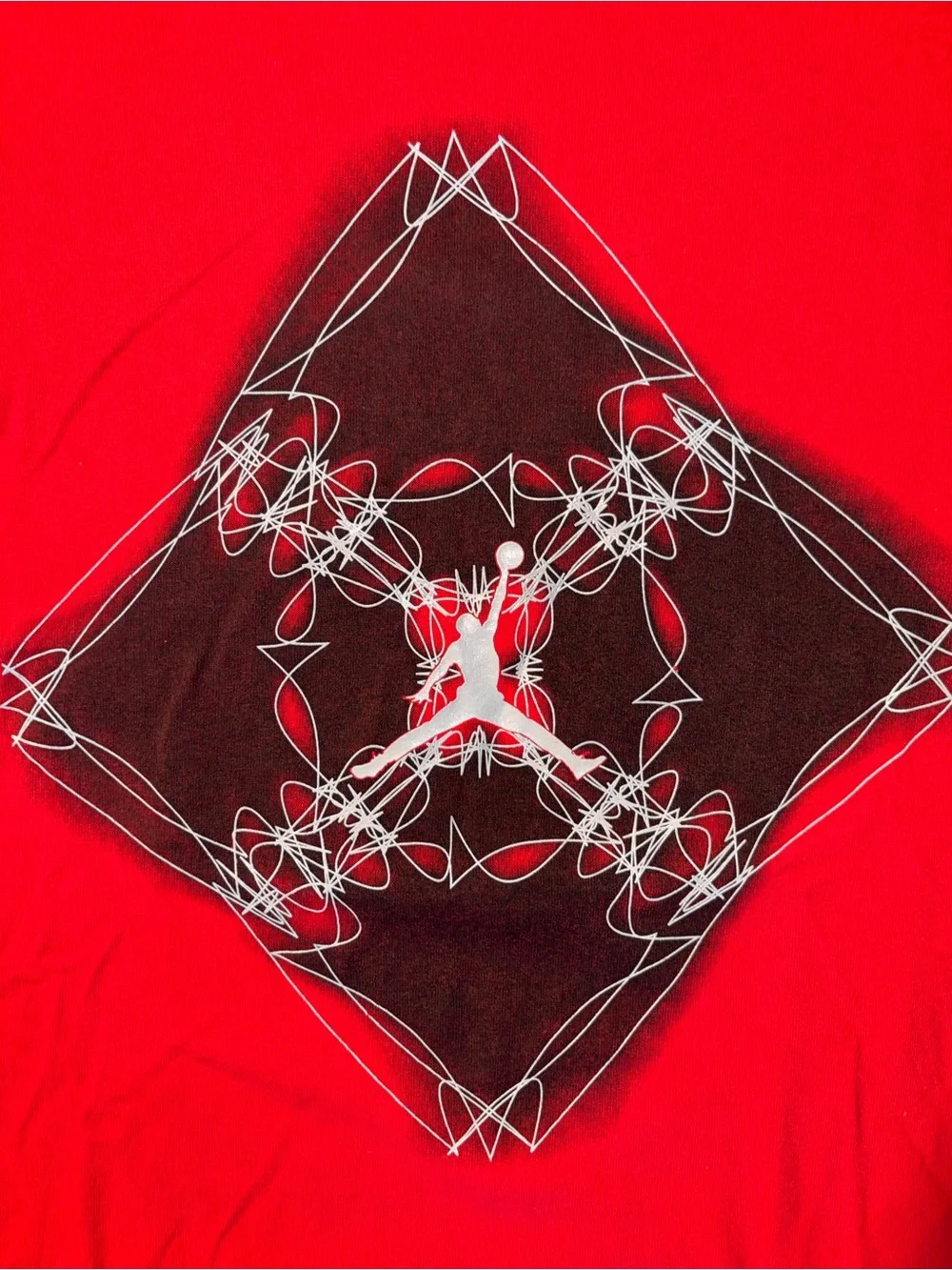 Vtg Nike Air Jordan Jumpman 2000’s Y2K Double Sided Red T-shirt Sz Medium